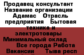 Продавец-консультант › Название организации ­ Адамас › Отрасль предприятия ­ Бытовая техника и электротовары › Минимальный оклад ­ 26 000 - Все города Работа » Вакансии   . Тыва респ.,Ак-Довурак г.